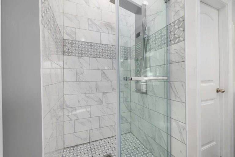 clean black shower grout