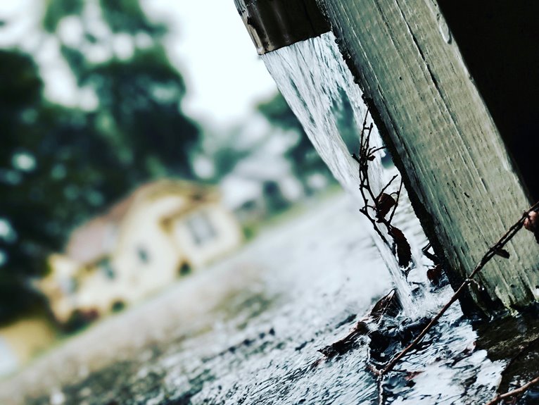 clearing debris from storm drain