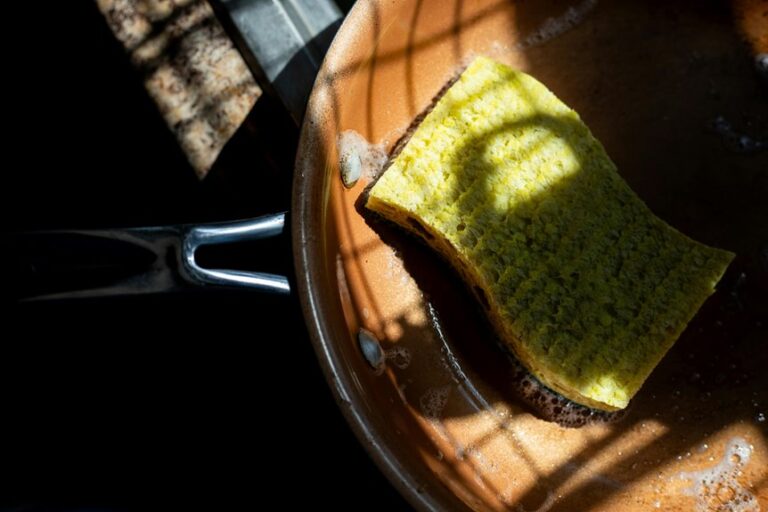 remove burnt food from pan