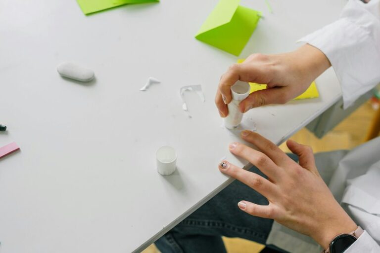 remove dried nail glue stains